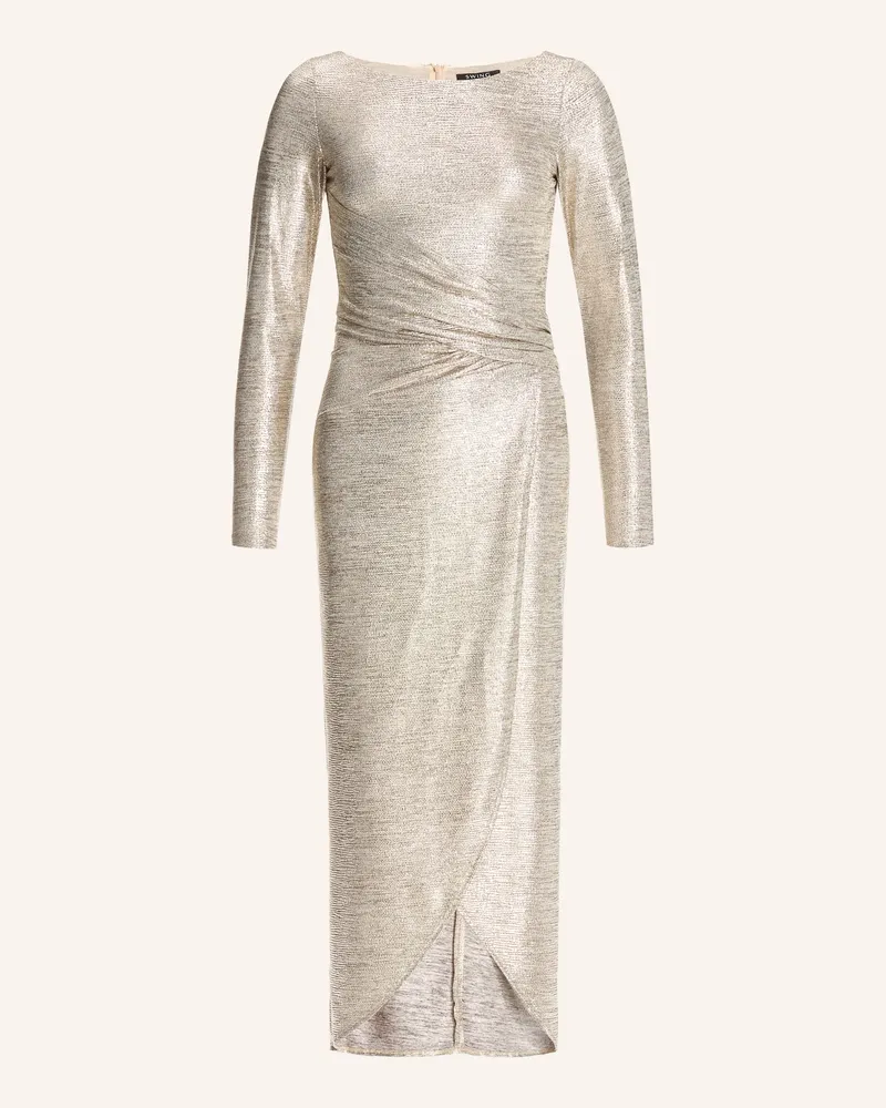 Swing Abendkleid in Wickeloptik Gold