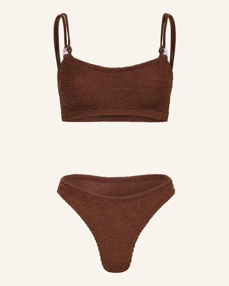 Hunza G Bustier-Bikini Cassi Mit Schmuckperlen braun Braun