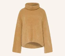 Oversized-Rollkragenpullover braun