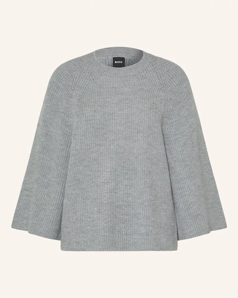 HUGO BOSS Pullover Falinas Mit 3/4-Arm grau Grau