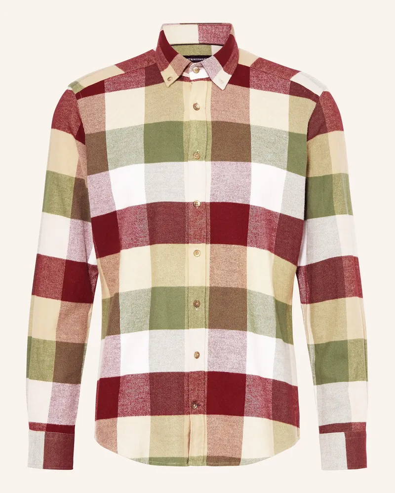 Strokesman's Flanellhemd Regular Fit Grün
