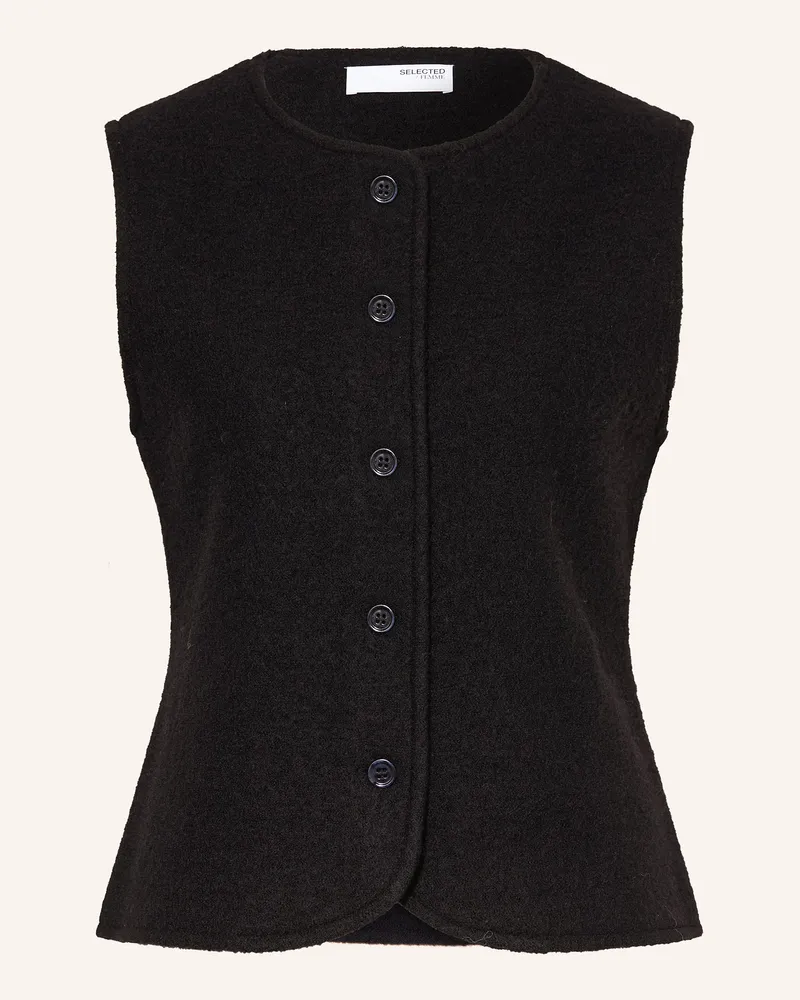 Selected Strickweste Schwarz