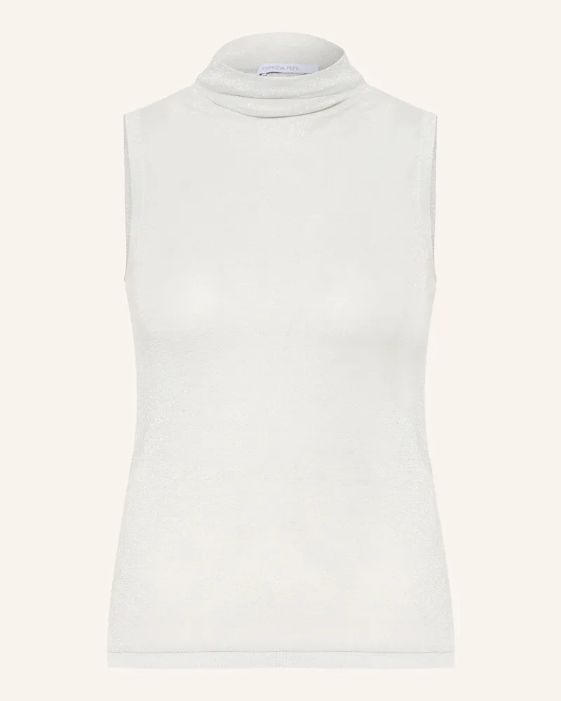 Patrizia Pepe Stricktop Mit Glitzergarn grau Hellgrau