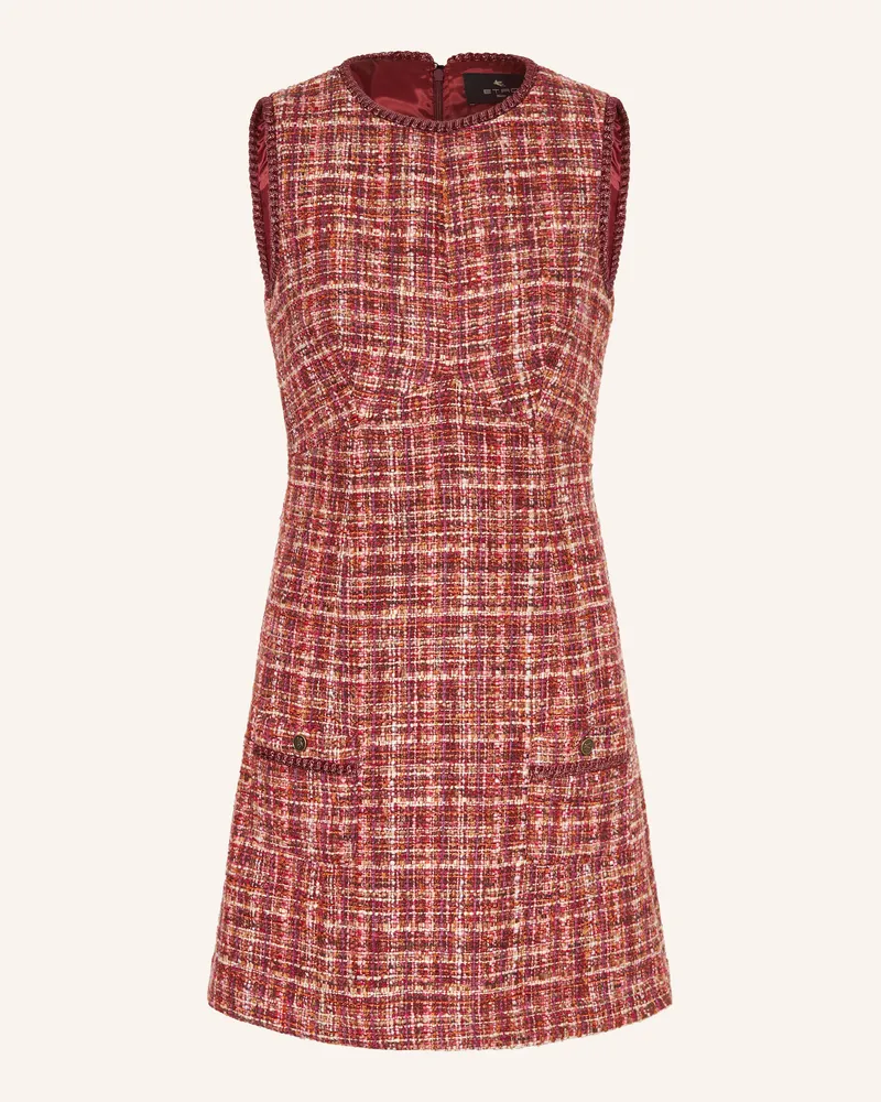 Etro Bouclé-Kleid Dunkelrot