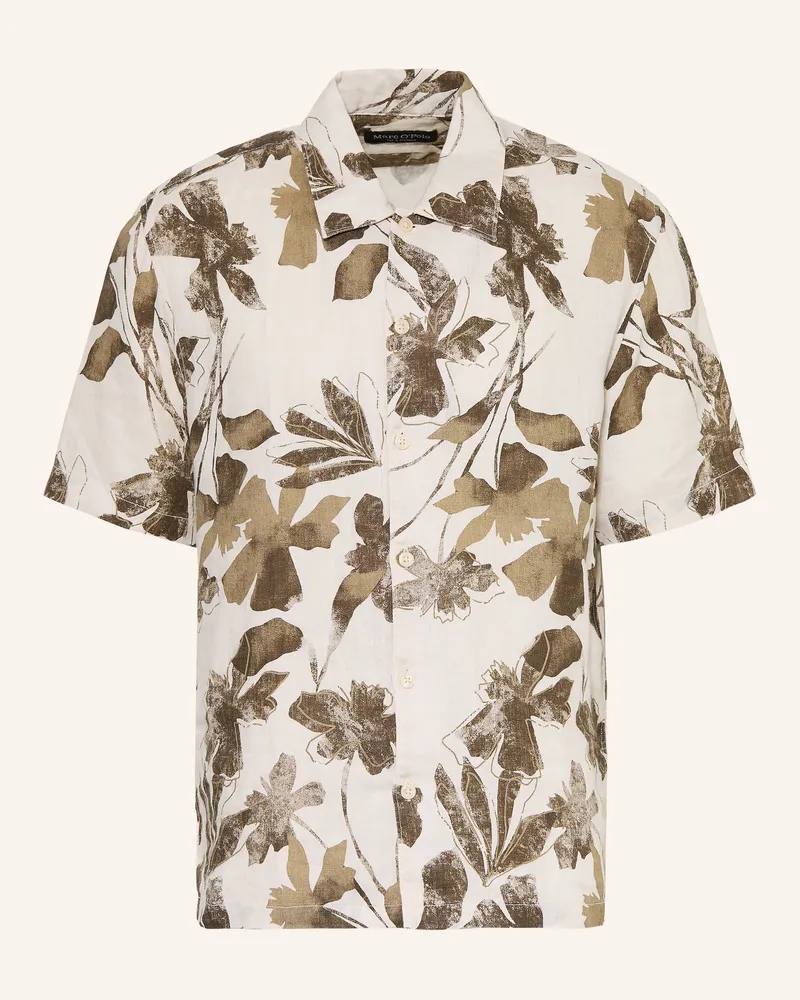 Marc O'Polo Kurzarm-Hemd Regular Fit Aus Leinen braun Braun