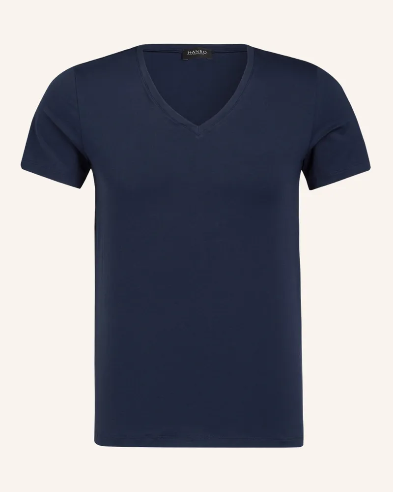 Hanro V-Shirt Cotton Superior blau Navy