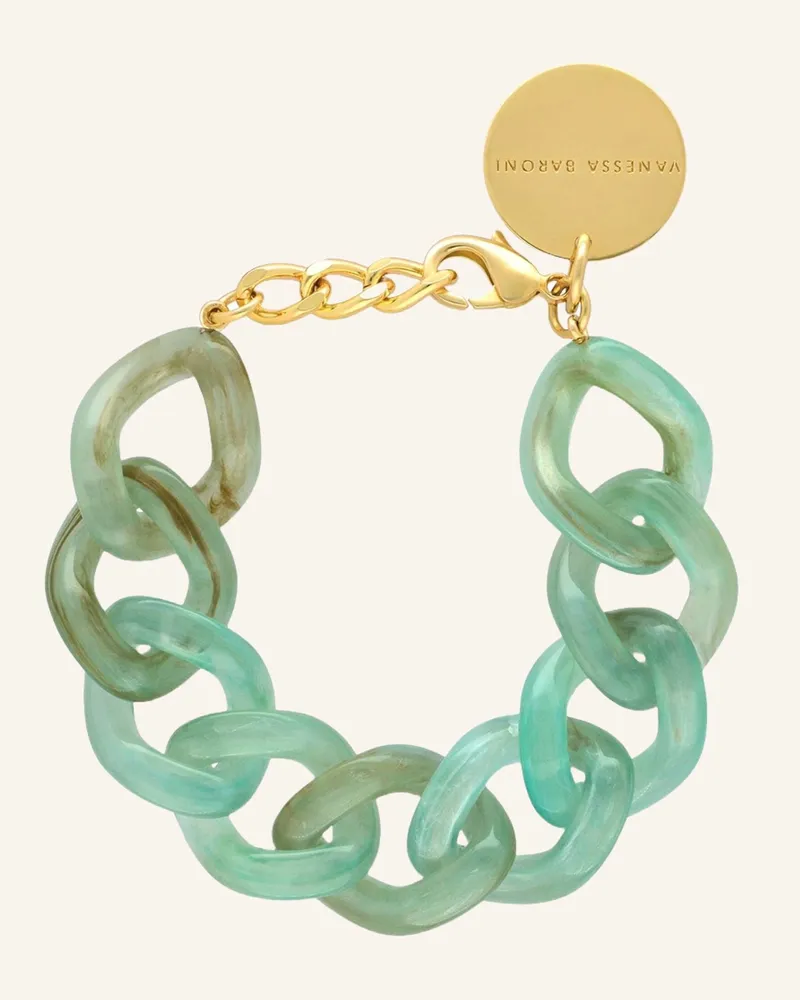 Vanessa Baroni Armband Flat Chain Bracelet Jade By Glambou gruen Grün
