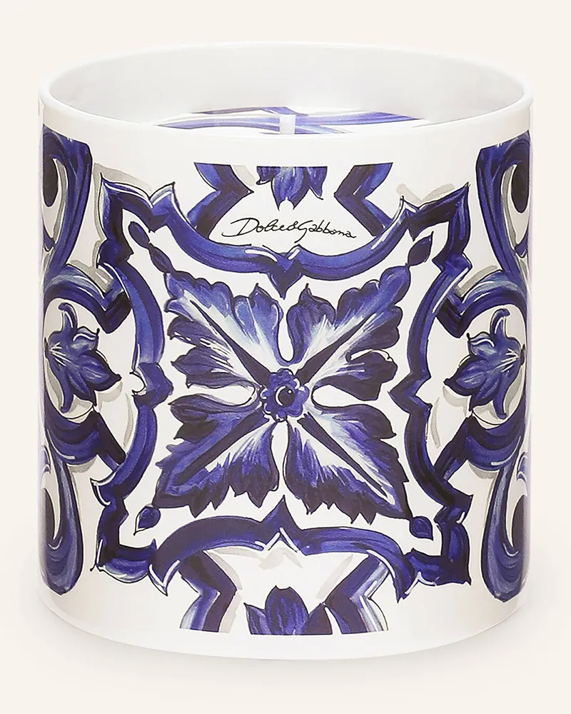 Dolce & Gabbana Casa Duftkerze Neroli Di Sicilia E Limoni blau Weiss