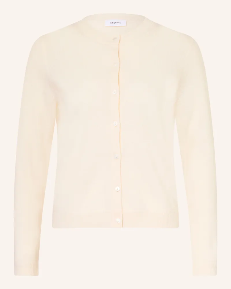 Darling Harbour Strickjacke Aus Cashmere weiss Creme