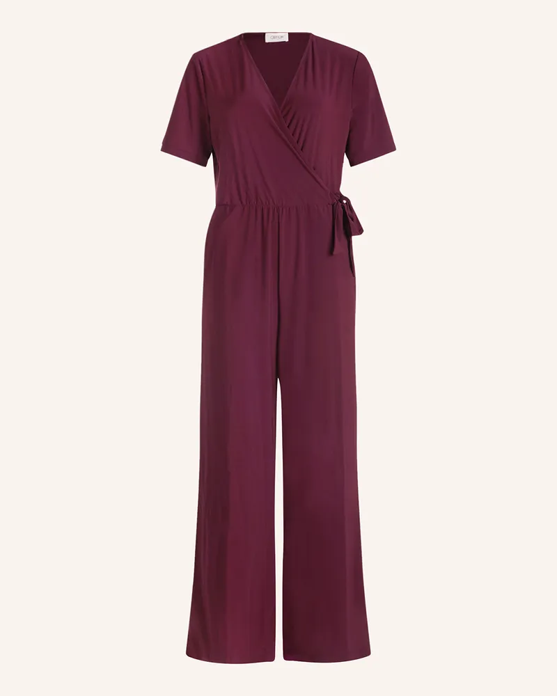 Cartoon Jumpsuit in Wickeloptik Dunkelrot