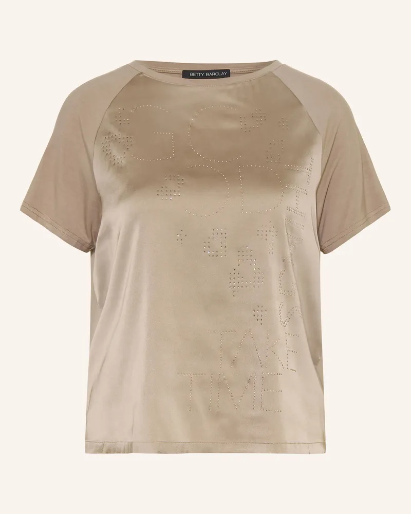 Betty Barclay T-Shirt Im Materialmix Mit Schmucksteinen grau Grau