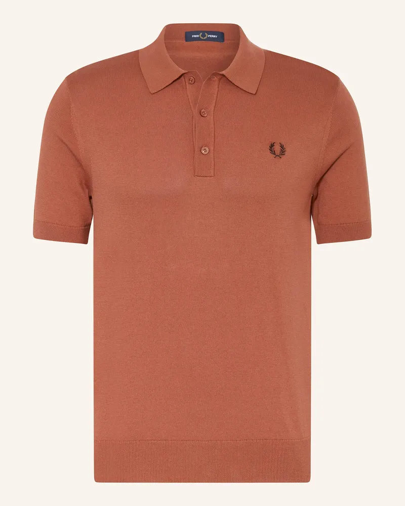 Fred Perry Strick-Poloshirt Braun