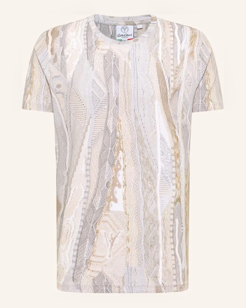 Carlo Colucci T-Shirt mit Knitprint EGON Beige