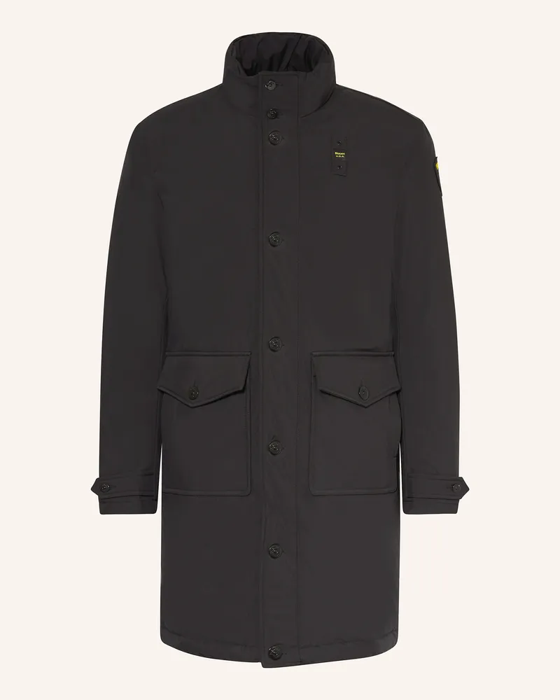 Blauer Daunenparka Schwarz