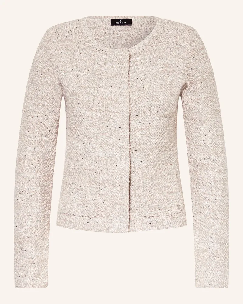 monari Strickjacke mit Pailletten Beige