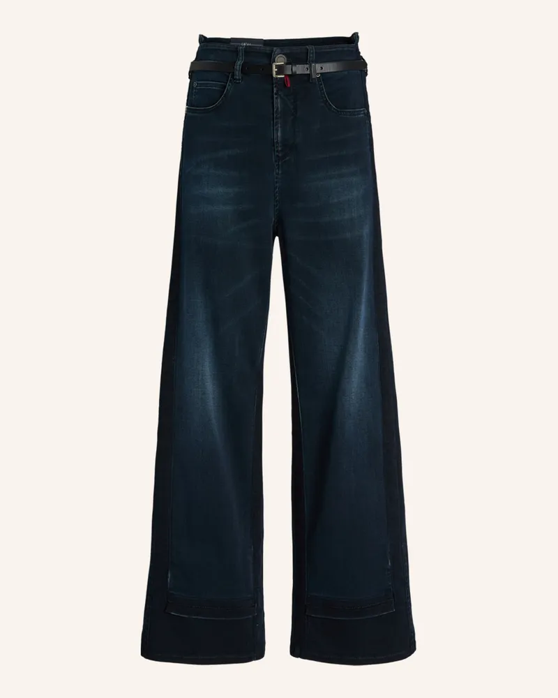 HIGH Straight Jeans LIVEN-UP Dunkelblaue