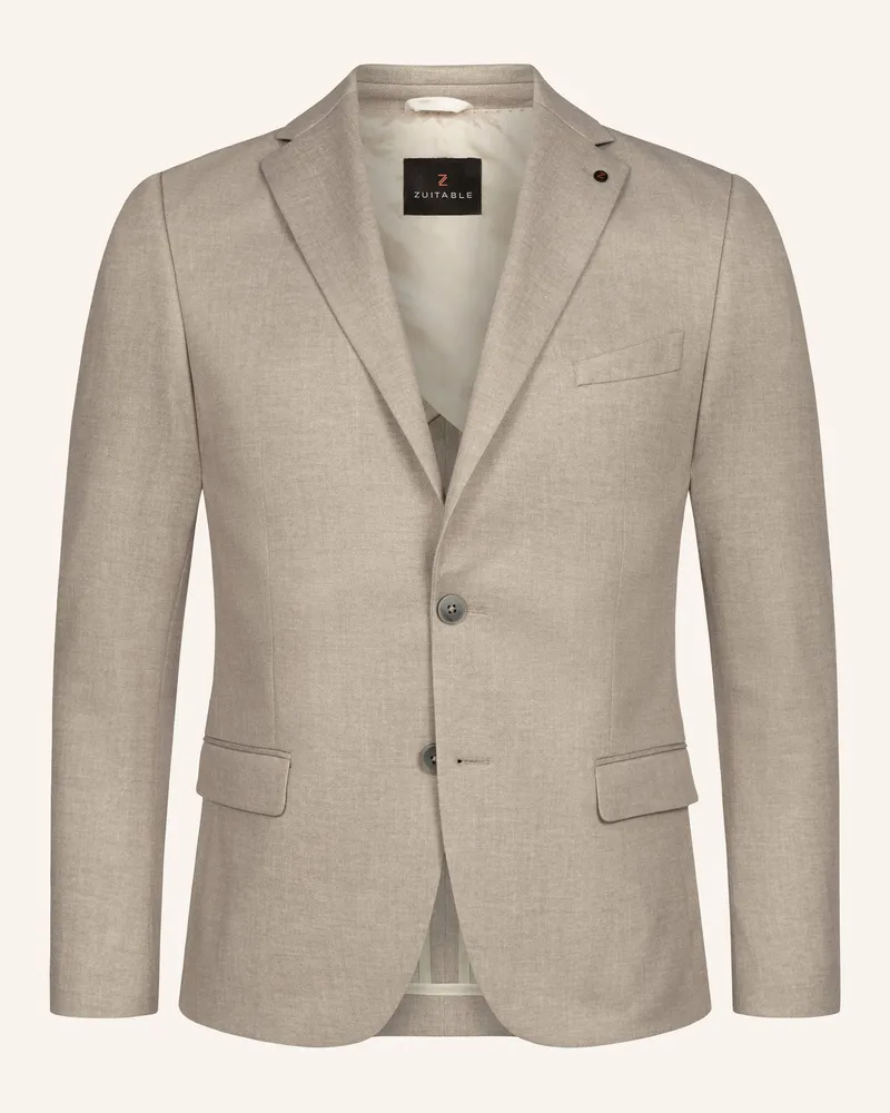 Zuitable Anzugssakko DINICK Slim Fit aus Jersey Beige