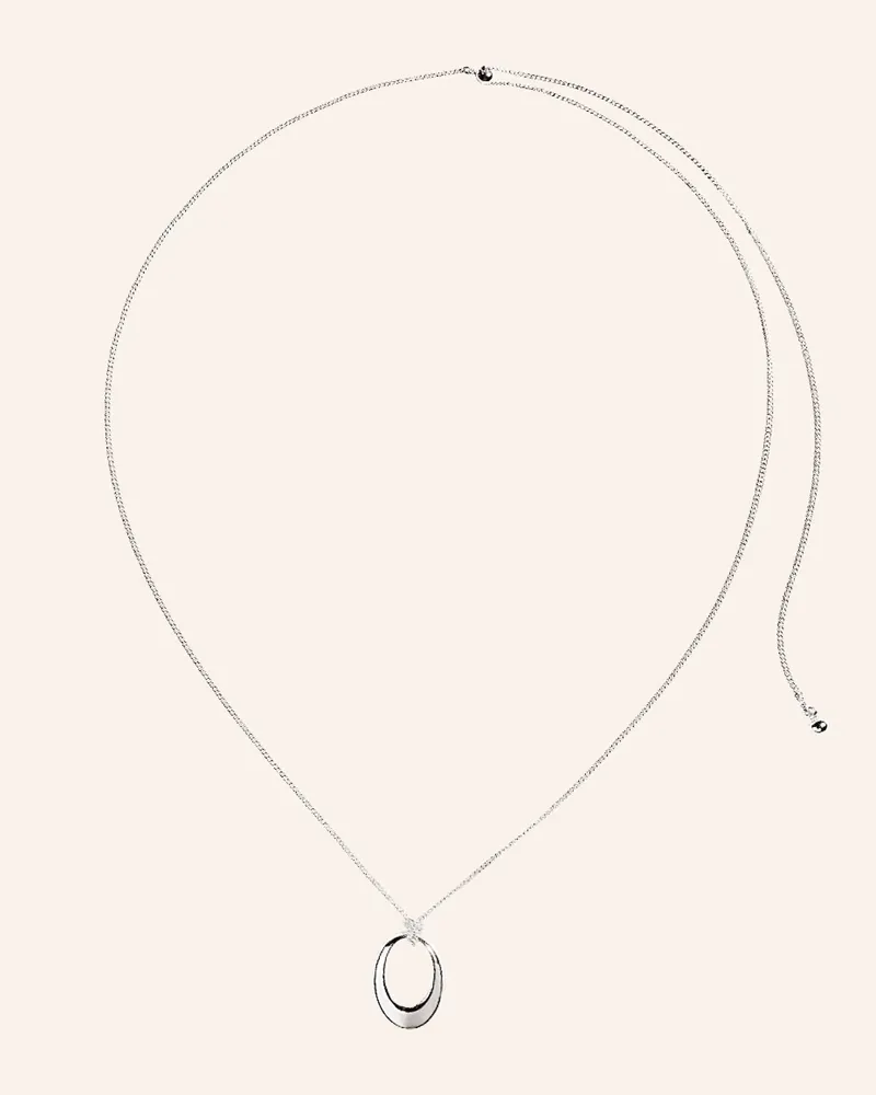 POMPIDOU Halskette Oval Pebbles Necklace By Glambou silber Silber