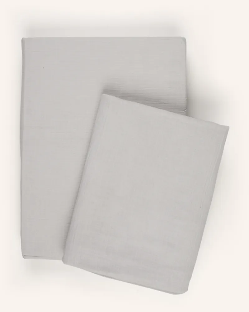 elegante Bettwäsche Smooth silber Hellgrau