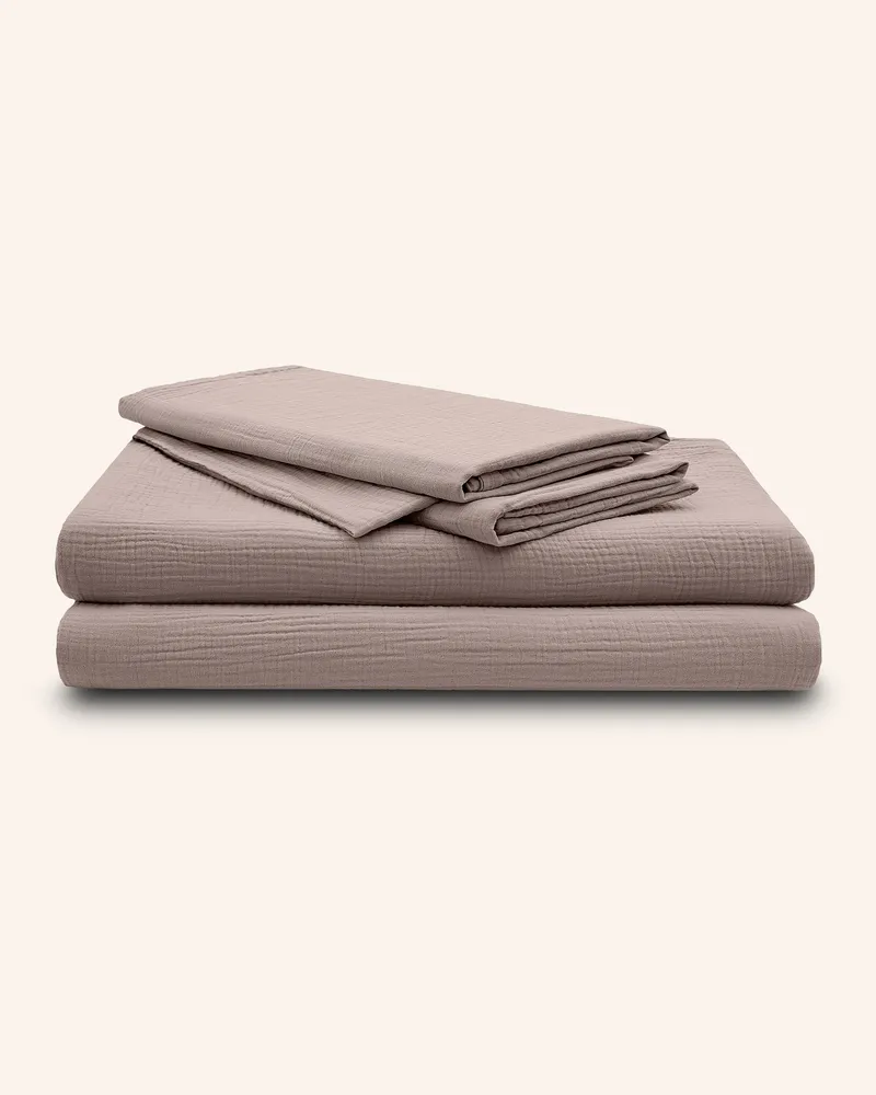 ROYFORT Bettwäsche-Set Musselin beige Taupe