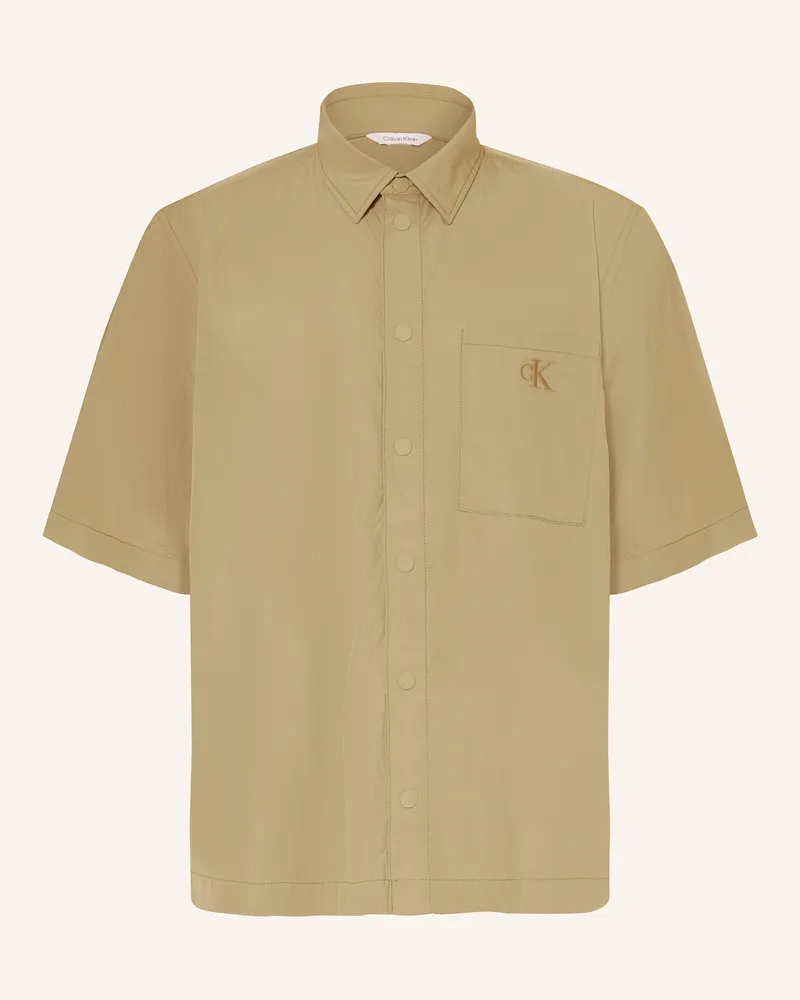 Calvin Klein Kurzarm-Hemd Oliv