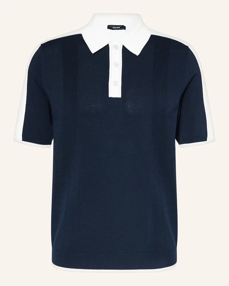 Reiss Strick-Poloshirt Pentel blau Dunkelblau