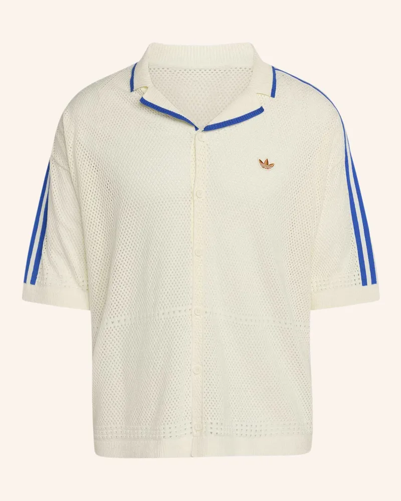 adidas Resort Hemd, Gewirktes Material weiss Weiss