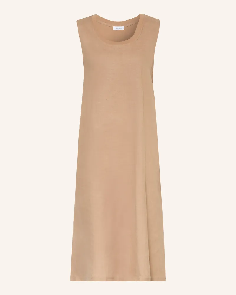 Darling Harbour Kleid Im Materialmix Mit Leinen braun Cappucchino
