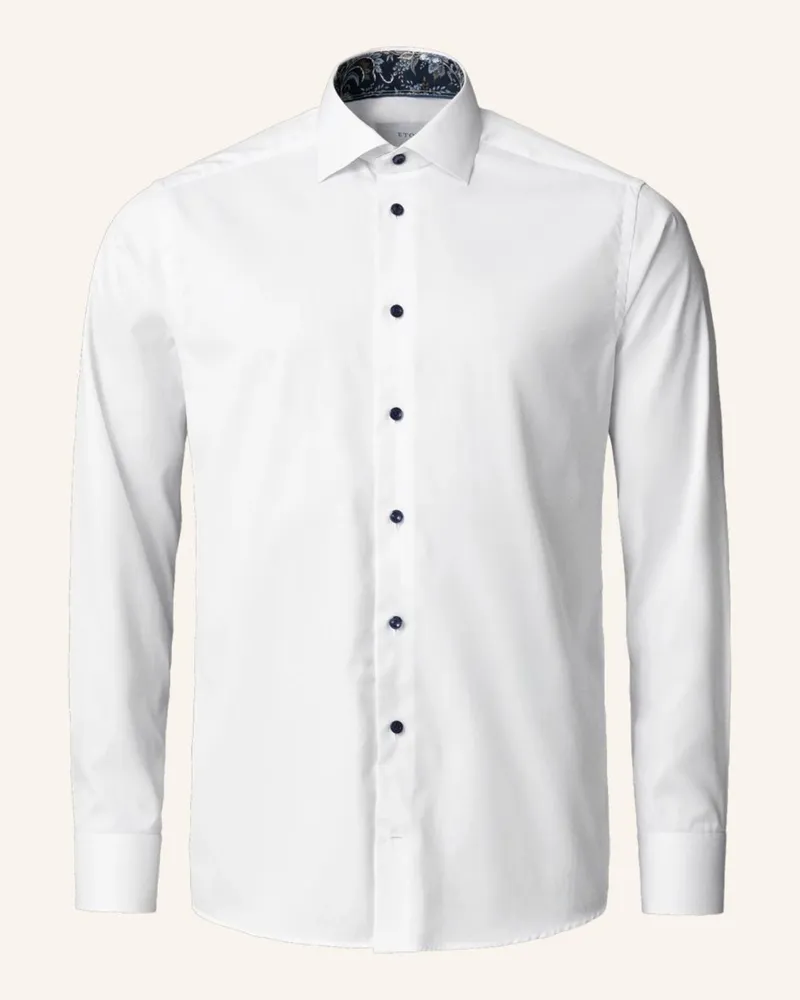 Eton Signature-Twill-Hemd Contemporary fit Weiss