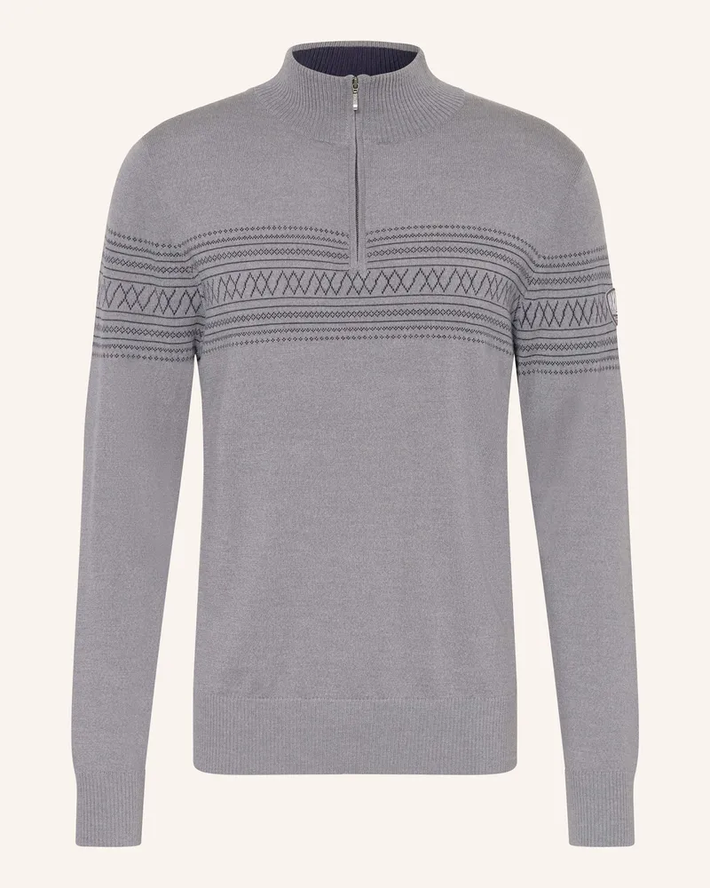 WE NORWEGIANS Troyer SIGNATURE aus Merinowolle Grau