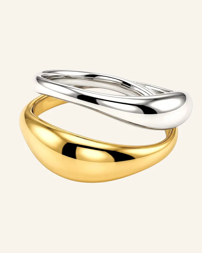 POMPIDOU Ringe Chubby Two Tone In One By Glambou gold Gold