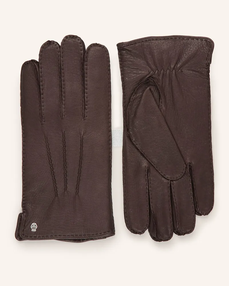 Roeckl Lederhandschuhe Klassiker braun Dunkelbraun