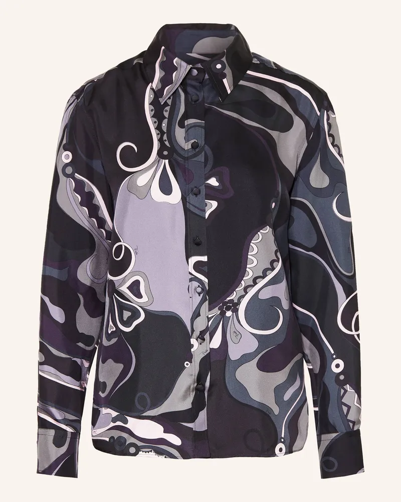 Emilio Pucci Hemdbluse aus Seide Schwarz