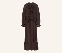 Kleid Mit Volants braun