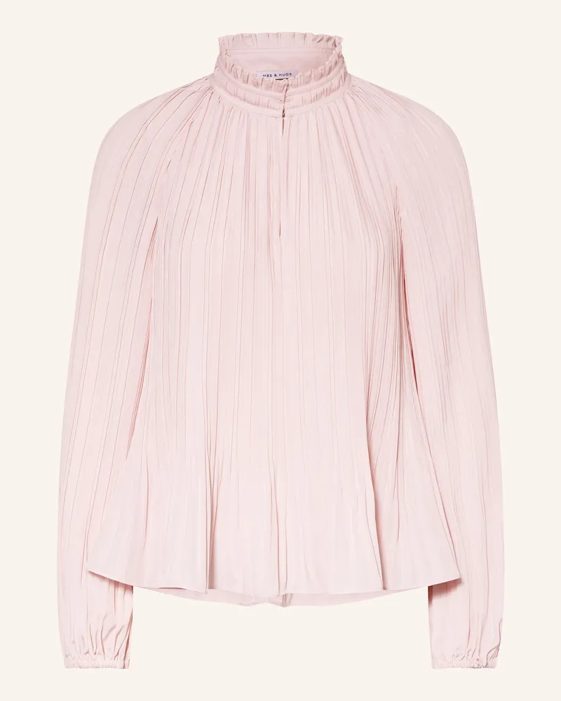 Mrs & HUGS Bluse mit Plissees Hellrosa