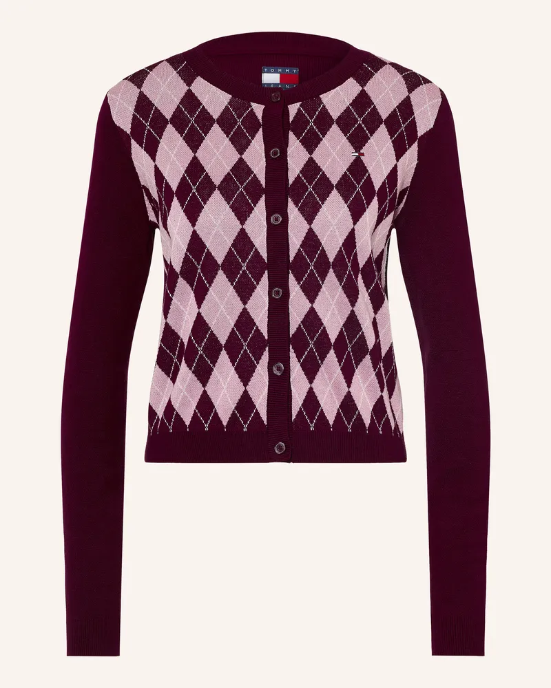 Tommy Hilfiger Strickjacke rot Dunkellila
