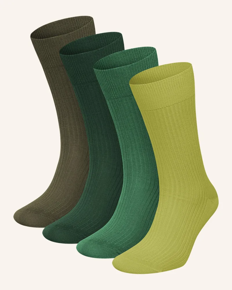 DillySocks 4er-Pack Socken Premium Ribbed Collection gruen Hellgrün