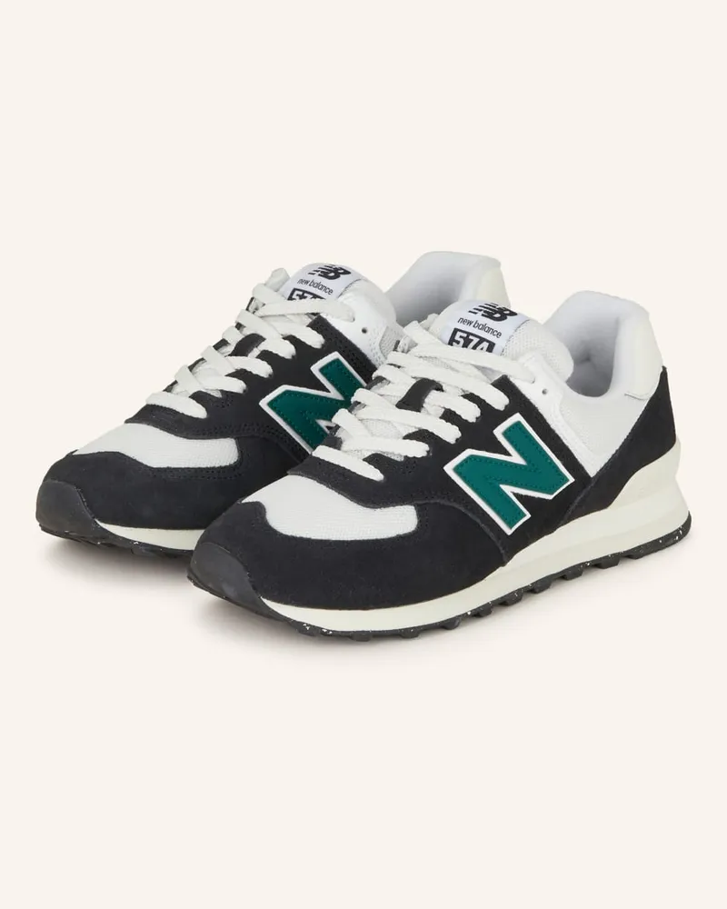 New Balance Sneaker 574 - SCHWARZ/ WEISS/ GRÜN Schwarz