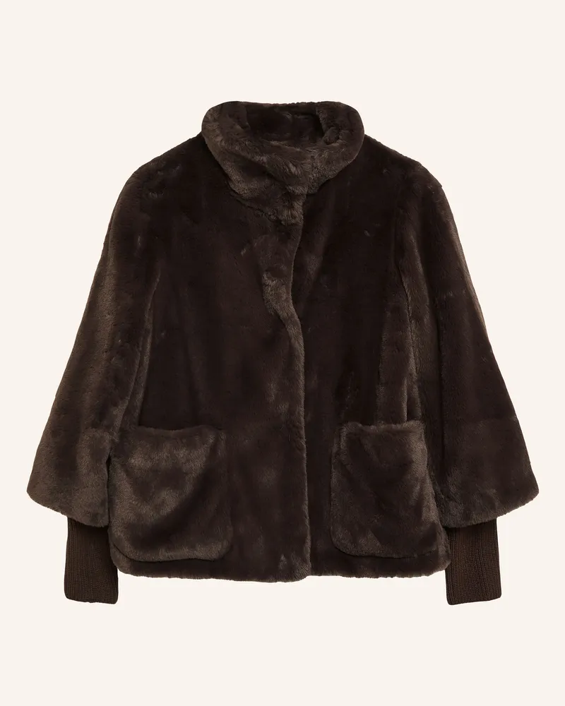 S.Oliver Kunstfell-Jacke braun Dunkelbraun
