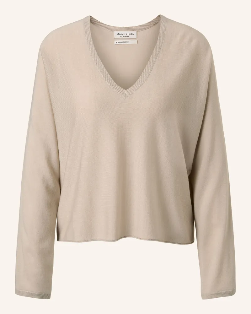 Marc O'Polo V-Neck-Pullover grau Hellgrau