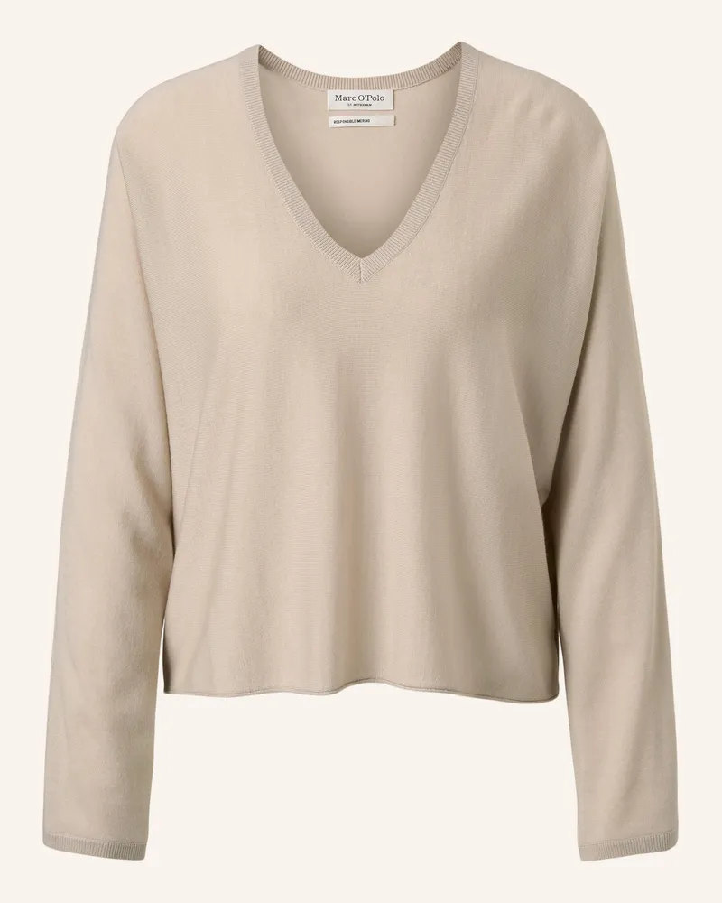 Marc O'Polo V-Neck-Pullover grau Hellgrau