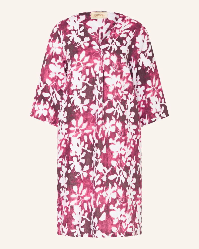 Cartoon Leinenkleid mit 3/4-Arm Creme