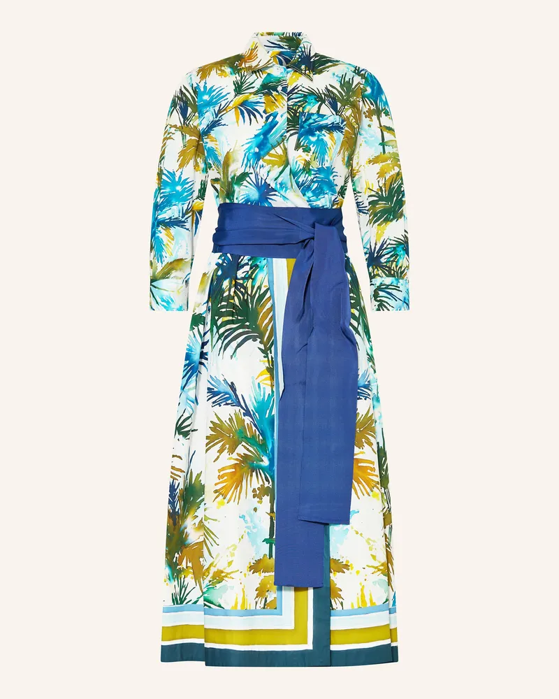 Sara Roka Hemdblusenkleid mit 3/4-Arm Türkis