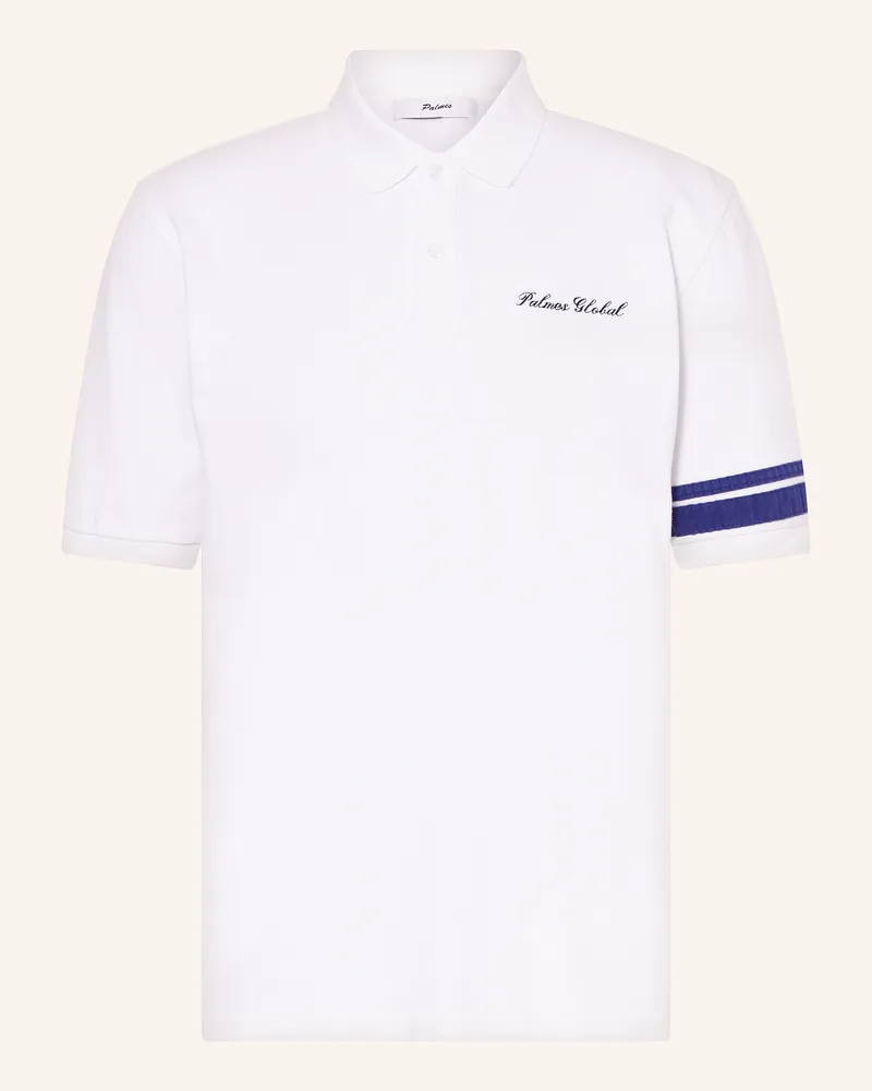Palmes Piqué-Poloshirt GLOBAL Weiss