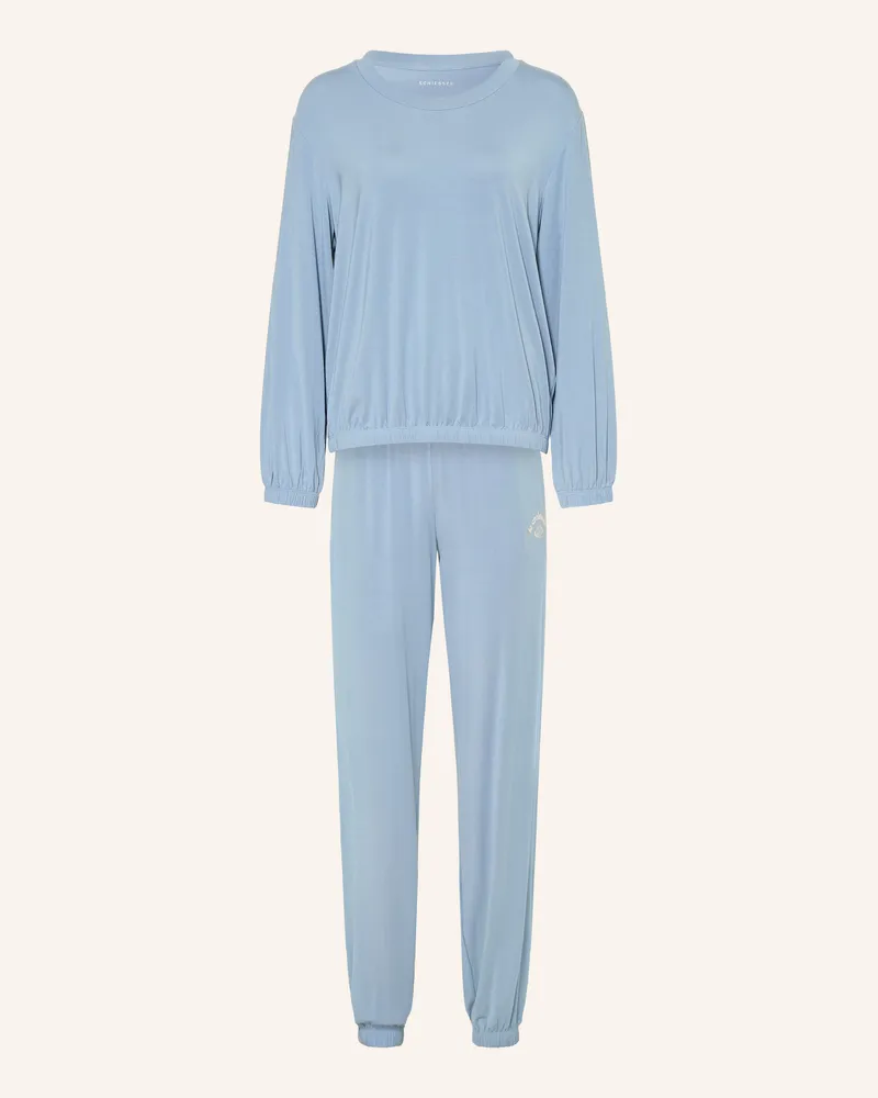 Schiesser Schlafanzug Casual Fashion blau Blaugrau