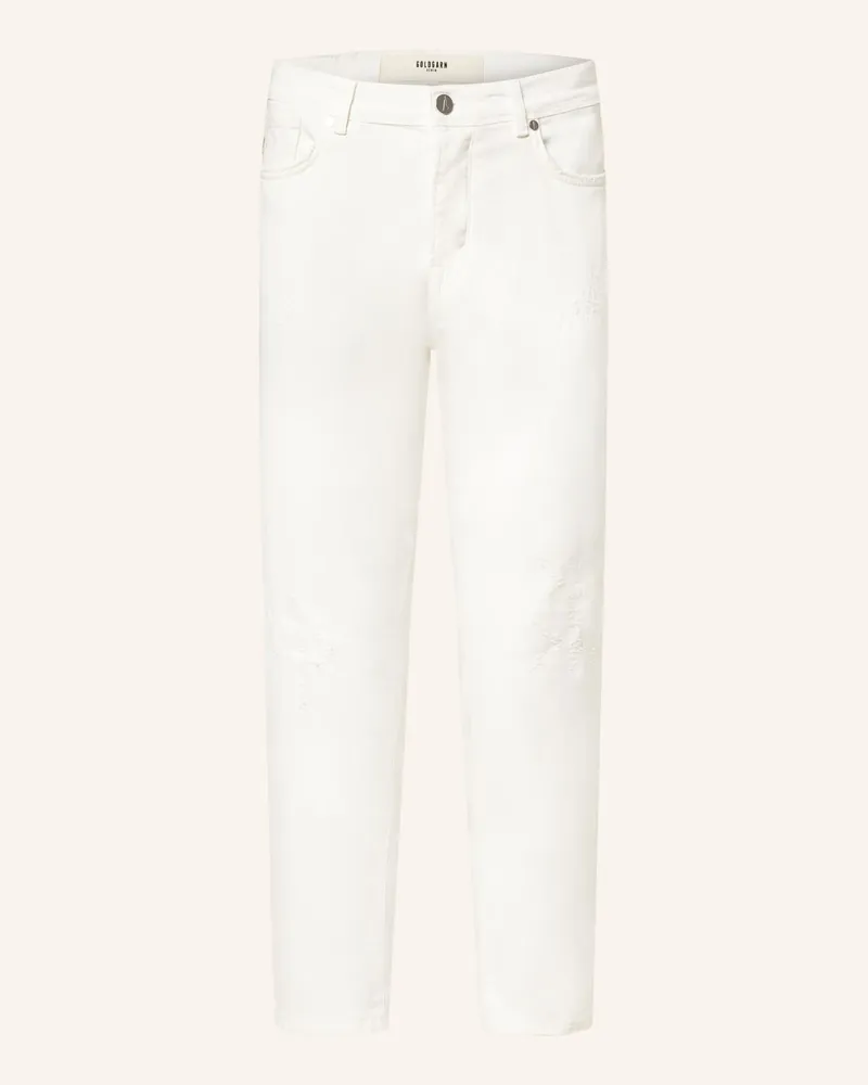 Goldgarn Destroyed Jeans RHEINAU Tapered Fit Weiss