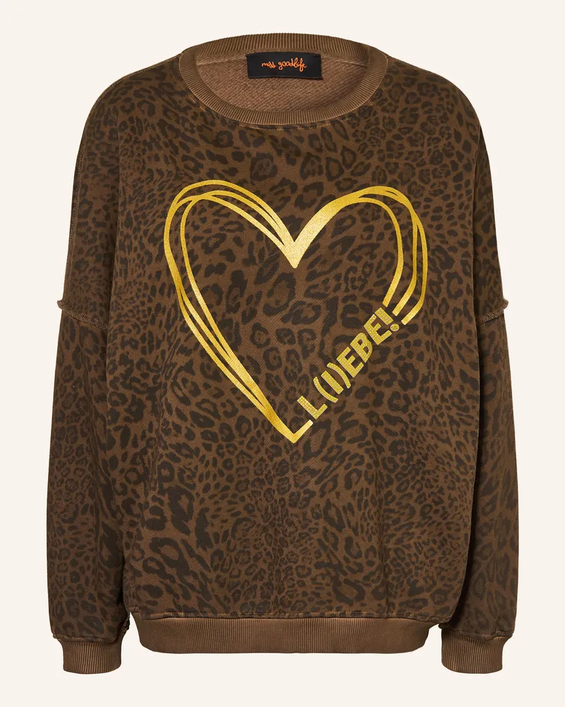 Miss Goodlife Sweatshirt Mit Schmucksteinen braun Braun