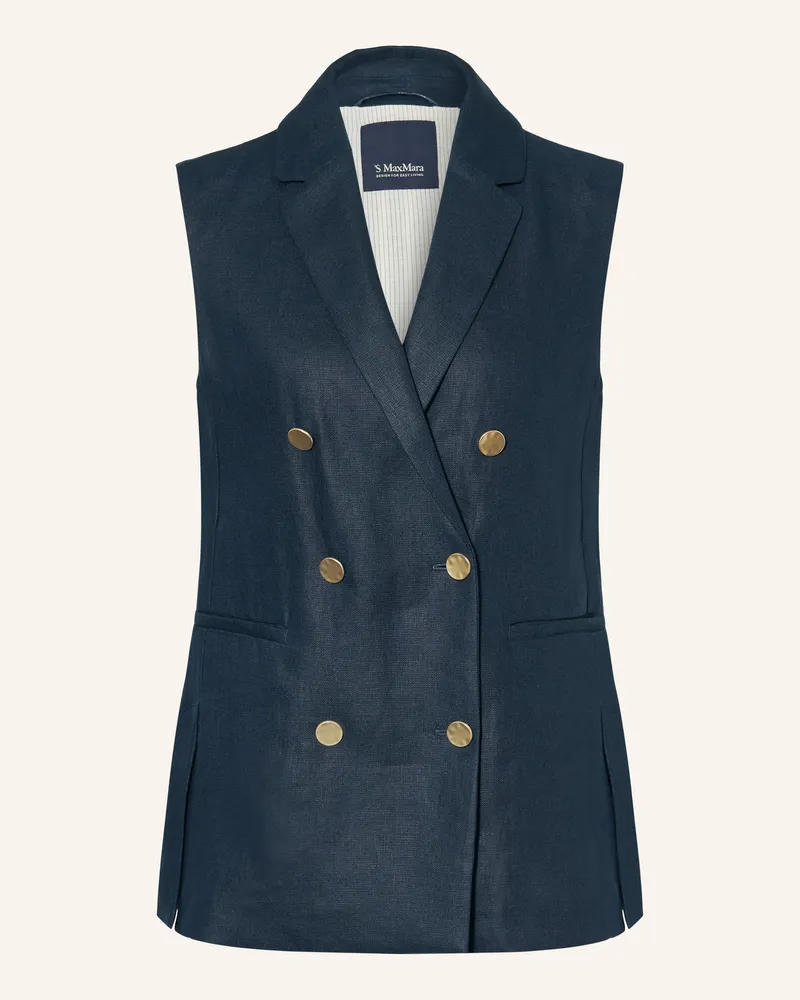 Max Mara Blazerweste BIRD aus Leinen Dunkelblau