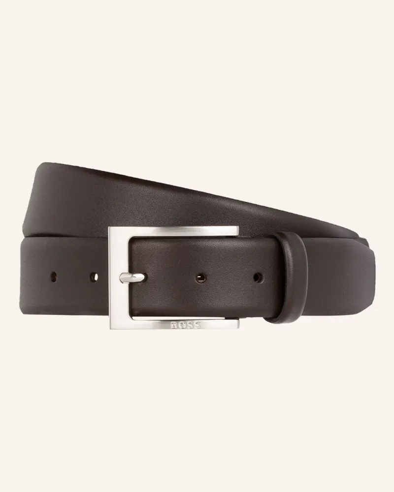 HUGO BOSS Ledergürtel BARNABIE Dunkelbraun