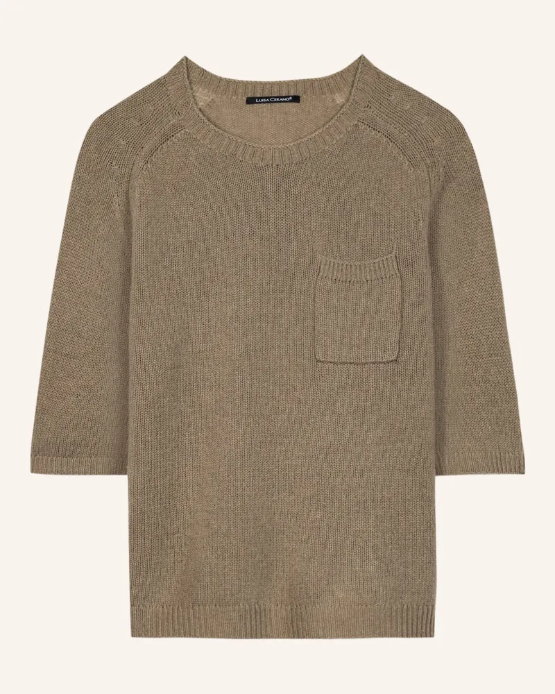 Luisa Cerano Strickshirt Mit 3/4-Arm gruen Khaki